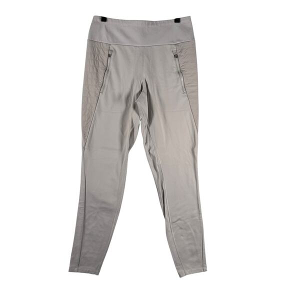 Athleta Womens Ivory Stretch High Rise Pull On Zipper Pockets Skinny Pant Size S - Picture 1 of 11